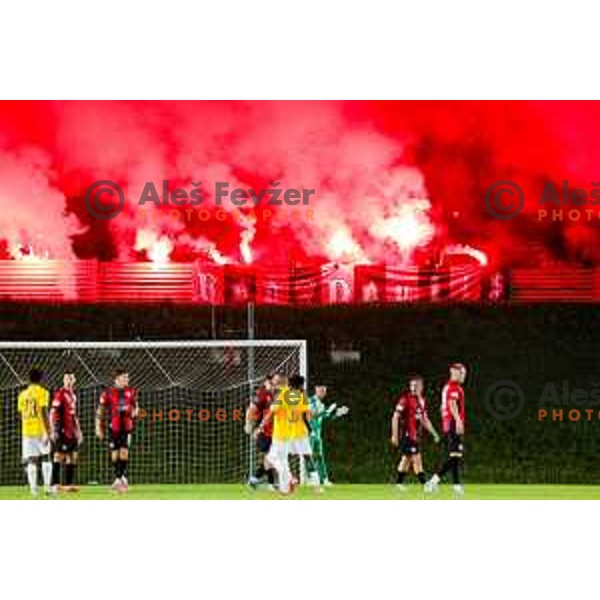 in action during Prva liga Telemach 2025/2026 football match between Primorje and Bravo in Ajdovscina, Slovenia on August 2, 2025