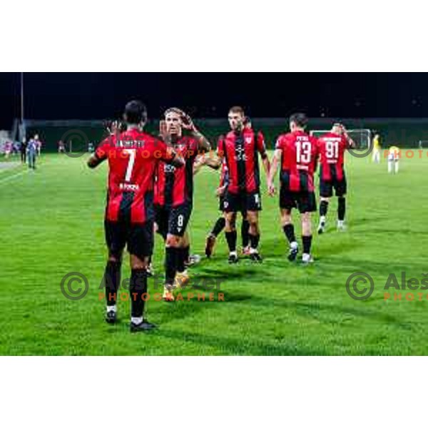 in action during Prva liga Telemach 2025/2026 football match between Primorje and Bravo in Ajdovscina, Slovenia on August 2, 2025