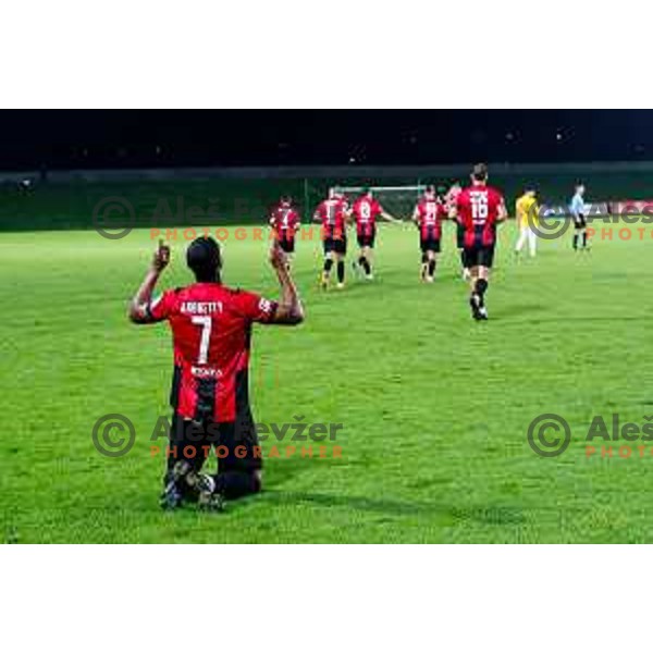 in action during Prva liga Telemach 2025/2026 football match between Primorje and Bravo in Ajdovscina, Slovenia on August 2, 2025