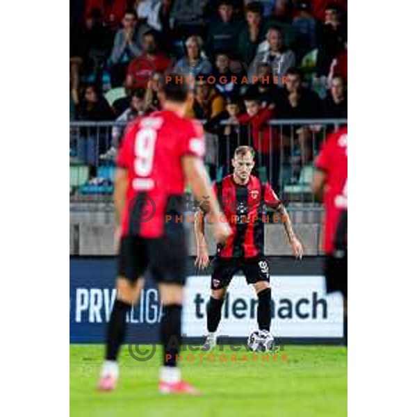 in action during Prva liga Telemach 2025/2026 football match between Primorje and Bravo in Ajdovscina, Slovenia on August 2, 2025