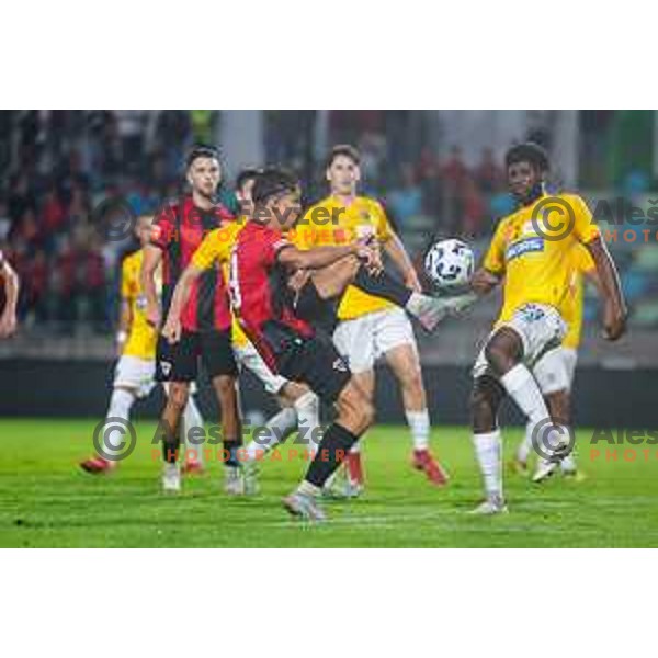 in action during Prva liga Telemach 2025/2026 football match between Primorje and Bravo in Ajdovscina, Slovenia on August 2, 2025