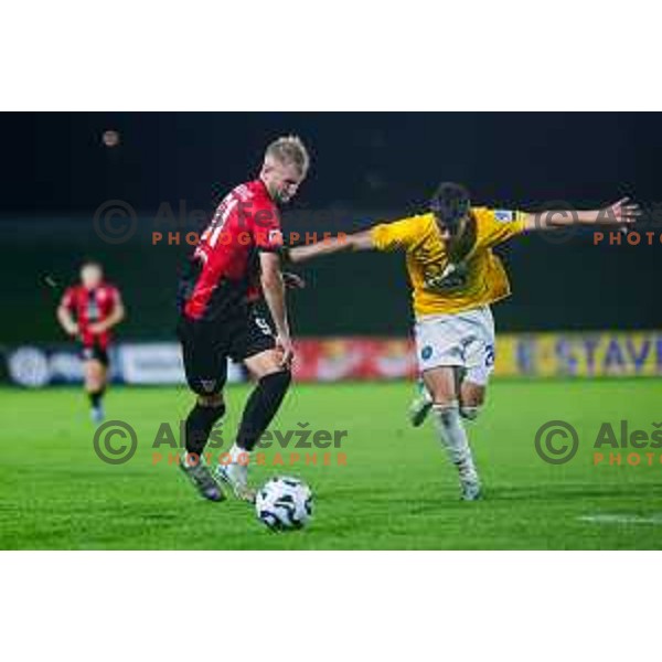 in action during Prva liga Telemach 2025/2026 football match between Primorje and Bravo in Ajdovscina, Slovenia on August 2, 2025