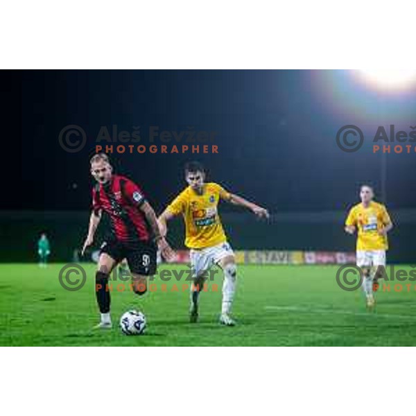 in action during Prva liga Telemach 2025/2026 football match between Primorje and Bravo in Ajdovscina, Slovenia on August 2, 2025