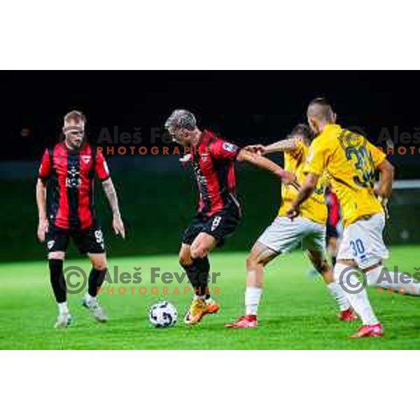 in action during Prva liga Telemach 2025/2026 football match between Primorje and Bravo in Ajdovscina, Slovenia on August 2, 2025
