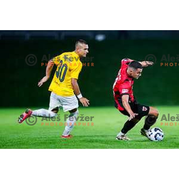 in action during Prva liga Telemach 2025/2026 football match between Primorje and Bravo in Ajdovscina, Slovenia on August 2, 2025