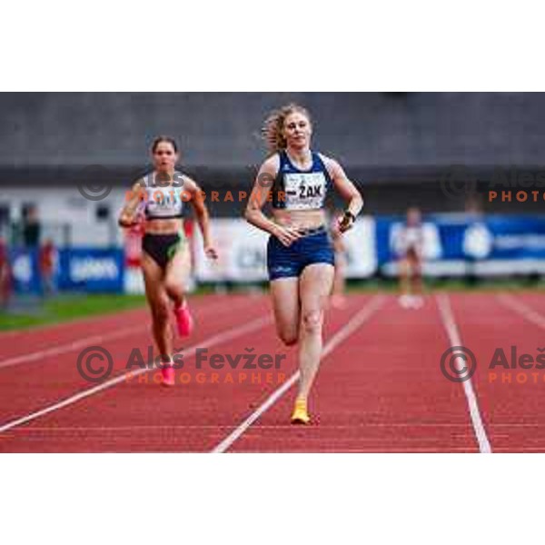 Maja Mihalinec Zidar competes at Slovenian Natioanl Athletics Championships at Kladivar Stadium in Celje, Slovenia on August 2, 2025