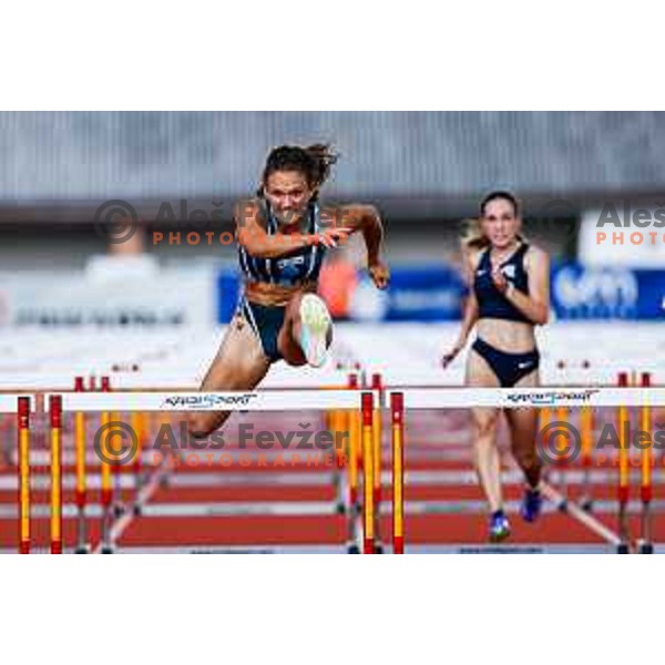 Nika Glojnaric competes at Slovenian Natioanl Athletics Championships at Kladivar Stadium in Celje, Slovenia on August 2, 2025