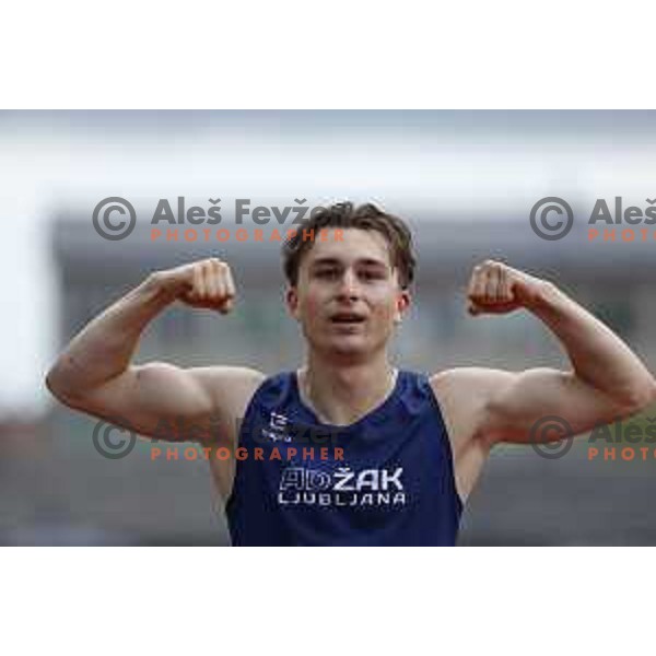 Jernej Gumilar competes at Slovenian Natioanl Athletics Championships at Kladivar Stadium in Celje, Slovenia on August 2, 2025