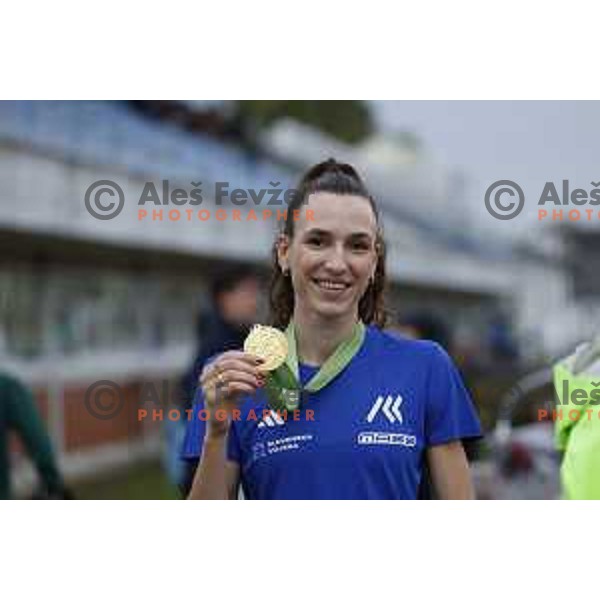 competes at Slovenian National Athletics Championships at Kladivar Stadium in Celje, Slovenia on August 2, 2025