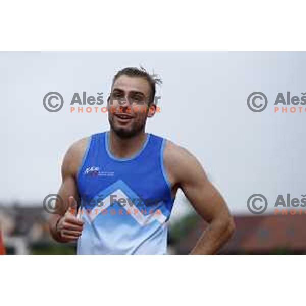 Rok Ferlan competes at Slovenian Natioanl Athletics Championships at Kladivar Stadium in Celje, Slovenia on August 2, 2025
