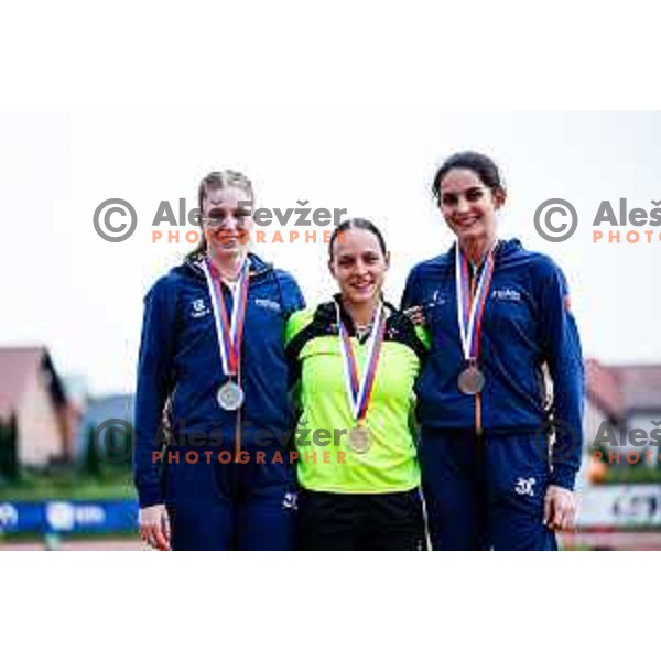 Lucija Potnik competes at Slovenian Natioanl Athletics Championships at Kladivar Stadium in Celje, Slovenia on August 2, 2025