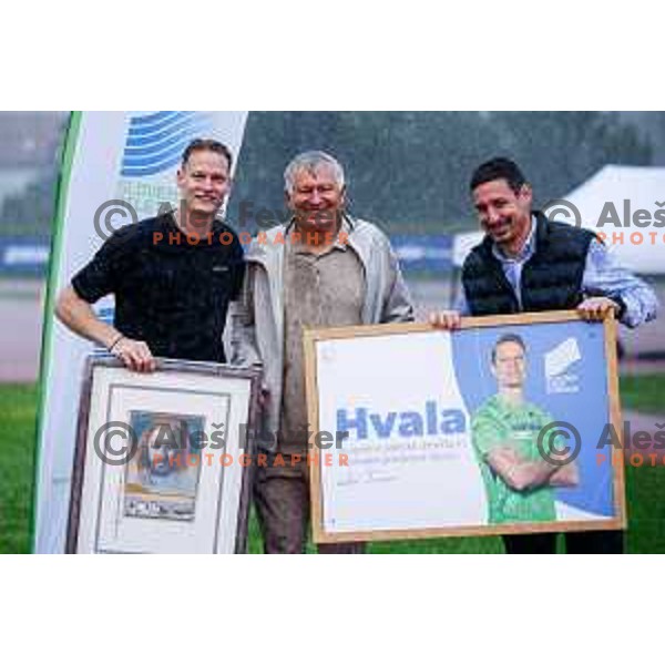 Luka Janezic competes at Slovenian Natioanl Athletics Championships at Kladivar Stadium in Celje, Slovenia on August 2, 2025