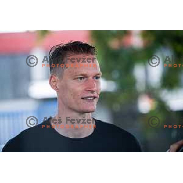 Luka Janezic competes at Slovenian Natioanl Athletics Championships at Kladivar Stadium in Celje, Slovenia on August 2, 2025