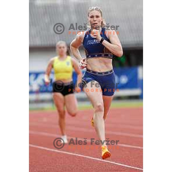 Maja Mihalinec Zidar competes during second day of Slovenian National Athletics Championship at Kladivar Stadium in Celje, Slovenia on August 3, 2025