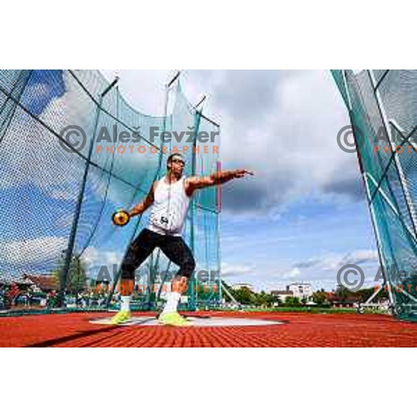 Kristjan Ceh competes in Men\'s Discuss Throw during second day of Slovenian National Athletics Championship at Kladivar Stadium in Celje, Slovenia on August 3, 2025