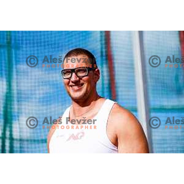 Kristjan Ceh competes in Men\'s Discuss Throw during second day of Slovenian National Athletics Championship at Kladivar Stadium in Celje, Slovenia on August 3, 2025