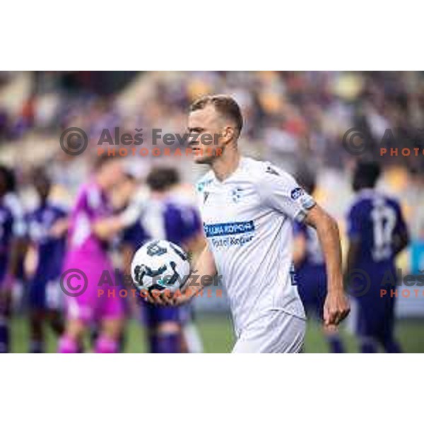 Nik Omladic in action during Prva liga Telemach 2025/26 football match between NK Maribor and NK Koper in Ljudski vrt, Maribor, Slovenia on August 3, 2025. Photo: Jure Banfi