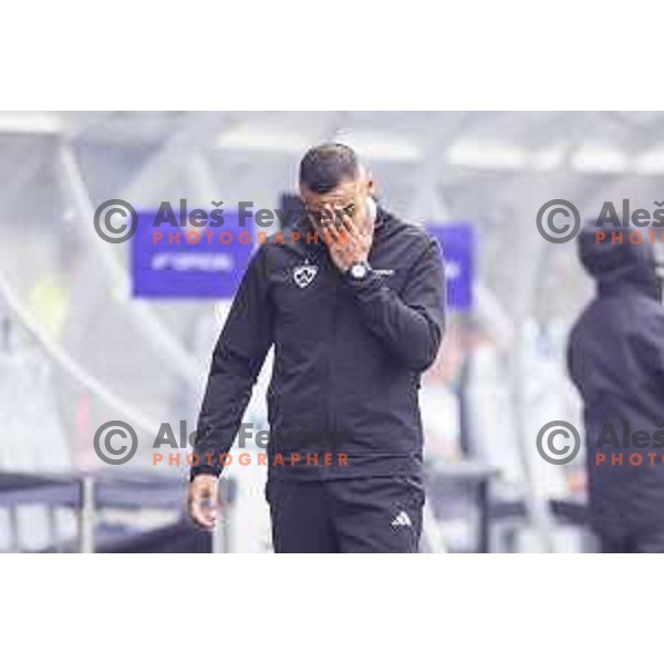 Tugberk Tanrivermis, head coach of Maribor disappointed during Prva liga Telemach 2025/26 football match between NK Maribor and NK Koper in Ljudski vrt, Maribor, Slovenia on August 3, 2025. Photo: Jure Banfi
