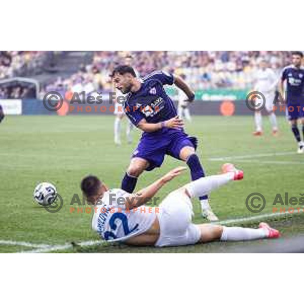 Cedomir Bumbic in action during Prva liga Telemach 2025/26 football match between NK Maribor and NK Koper in Ljudski vrt, Maribor, Slovenia on August 3, 2025. Photo: Jure Banfi