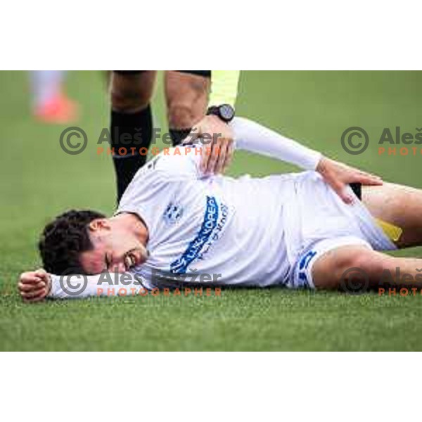 Kamil Manseri injured during Prva liga Telemach 2025/26 football match between NK Maribor and NK Koper in Ljudski vrt, Maribor, Slovenia on August 3, 2025. Photo: Jure Banfi