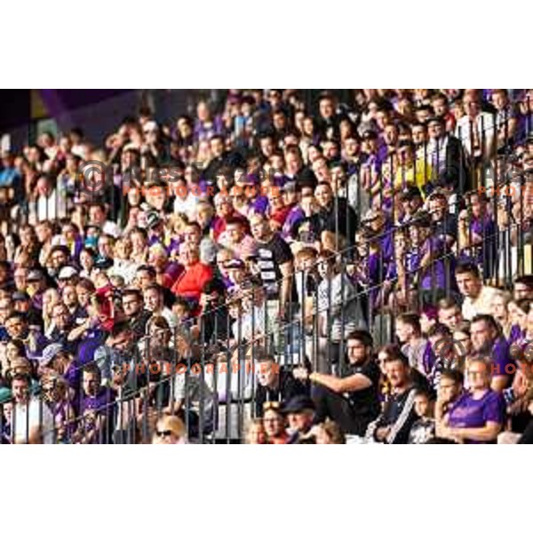 Fans of Maribor during Prva liga Telemach 2025/26 football match between NK Maribor and NK Koper in Ljudski vrt, Maribor, Slovenia on August 3, 2025. Photo: Jure Banfi