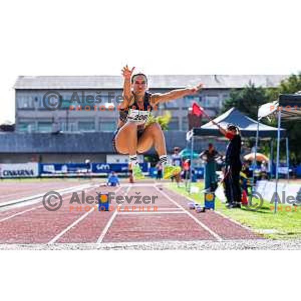 Neja Filipic competes during second day of Slovenian National Athletics Championship at Kladivar Stadium in Celje, Slovenia on August 3, 2025
