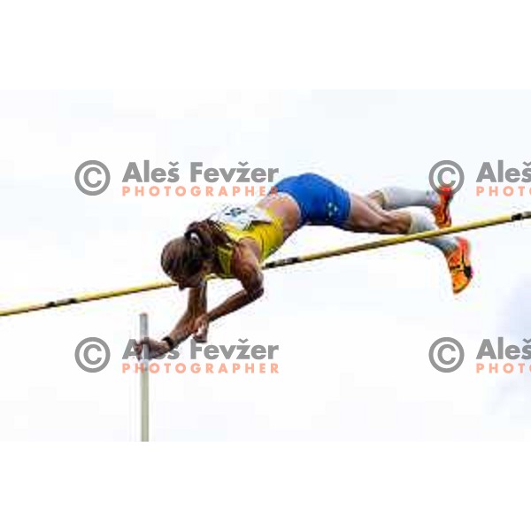 Tina Sutej competes during second day of Slovenian National Athletics Championship at Kladivar Stadium in Celje, Slovenia on August 3, 2025