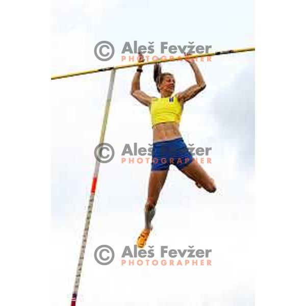 Tina Sutej competes during second day of Slovenian National Athletics Championship at Kladivar Stadium in Celje, Slovenia on August 3, 2025