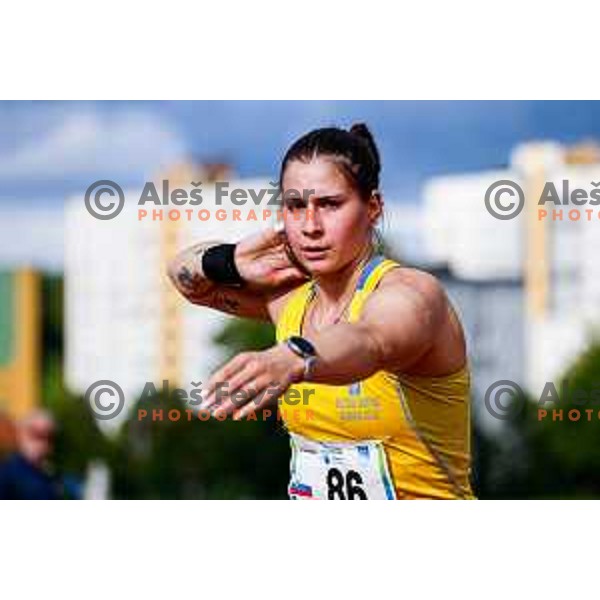 competes during second day of Slovenian National Athletics Championship at Kladivar Stadium in Celje, Slovenia on August 3, 2025