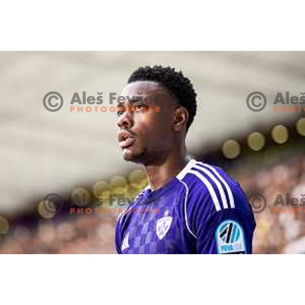 Isaac Tshipamba in action during Prva liga Telemach 2025/26 football match between NK Maribor and NK Koper in Ljudski vrt, Maribor, Slovenia on August 3, 2025. Photo: Jure Banfi