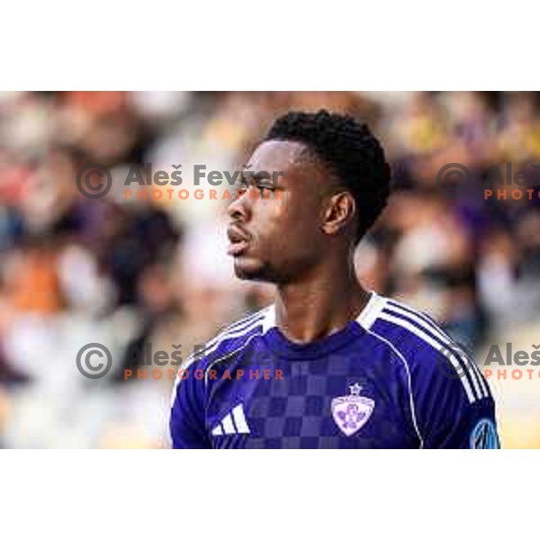 Isaac Tshipamba in action during Prva liga Telemach 2025/26 football match between NK Maribor and NK Koper in Ljudski vrt, Maribor, Slovenia on August 3, 2025. Photo: Jure Banfi