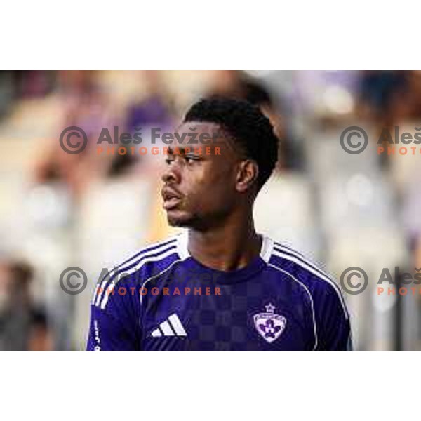 Isaac Tshipamba in action during Prva liga Telemach 2025/26 football match between NK Maribor and NK Koper in Ljudski vrt, Maribor, Slovenia on August 3, 2025. Photo: Jure Banfi