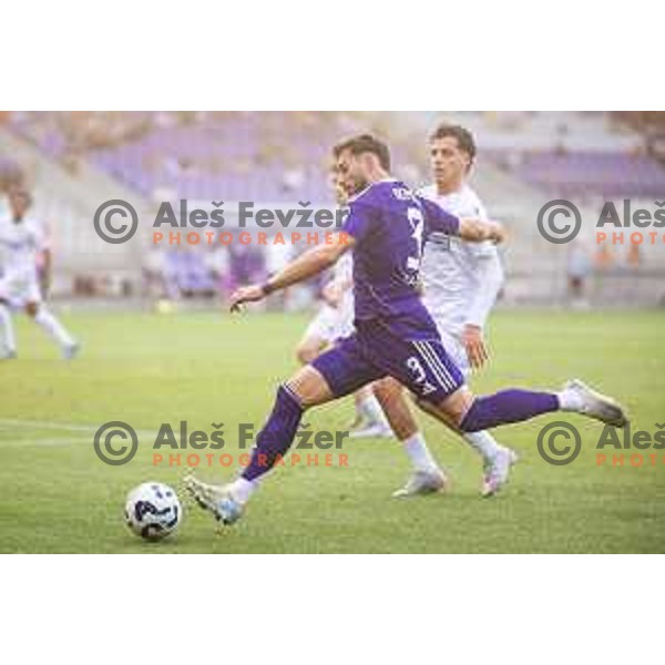 Cedomir Bumbic in action during Prva liga Telemach 2025/26 football match between NK Maribor and NK Koper in Ljudski vrt, Maribor, Slovenia on August 3, 2025. Photo: Jure Banfi
