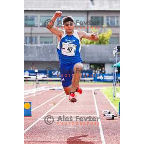competes during second day of Slovenian National Athletics Championship at Kladivar Stadium in Celje, Slovenia on August 3, 2025