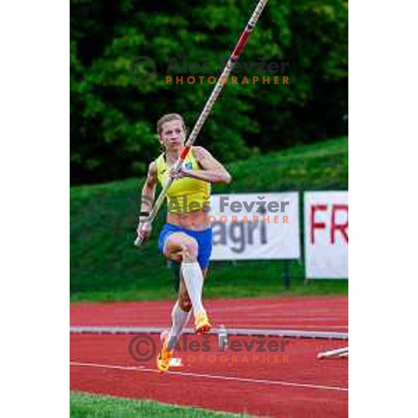 competes during second day of Slovenian National Athletics Championship at Kladivar Stadium in Celje, Slovenia on August 3, 2025