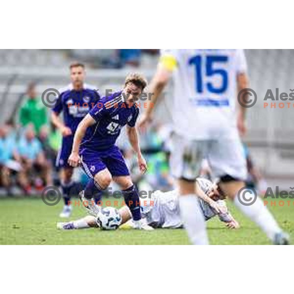 Jan Repas in action during Prva liga Telemach 2025/26 football match between NK Maribor and NK Koper in Ljudski vrt, Maribor, Slovenia on August 3, 2025. Photo: Jure Banfi