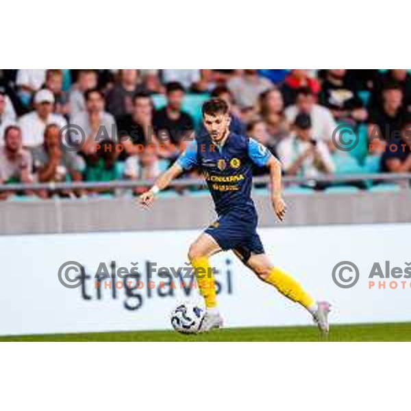 Nikita Iosifov in action during Prva liga Telemach 2025/2026 football match between Olimpija and Celje in SRC Stozice, Ljubljana, Slovenia on August 3, 2025