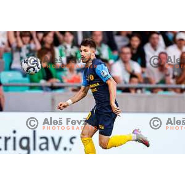 Nikita Iosifov in action during Prva liga Telemach 2025/2026 football match between Olimpija and Celje in SRC Stozice, Ljubljana, Slovenia on August 3, 2025