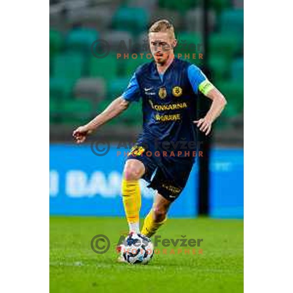 Zan Karnicnik in action during Prva liga Telemach 2025/2026 football match between Olimpija and Celje in SRC Stozice, Ljubljana, Slovenia on August 3, 2025