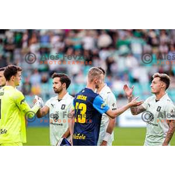 Zan Karnicnik in action during Prva liga Telemach 2025/2026 football match between Olimpija and Celje in SRC Stozice, Ljubljana, Slovenia on August 3, 2025
