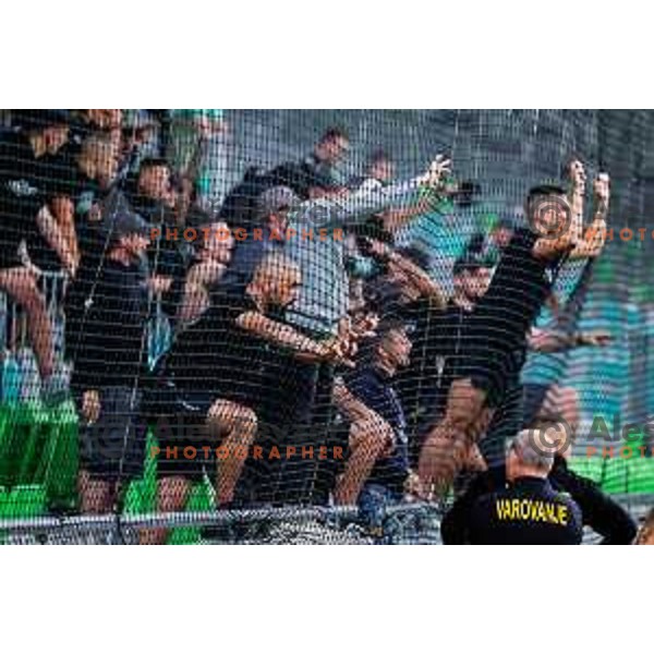 Green Dragons discuss future with Olimpija players after the Prva liga Telemach 2025/2026 football match between Olimpija and Celje in SRC Stozice, Ljubljana, Slovenia on August 3, 2025