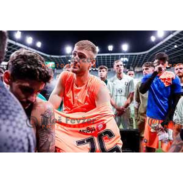 Green Dragons discuss future with Olimpija players after the Prva liga Telemach 2025/2026 football match between Olimpija and Celje in SRC Stozice, Ljubljana, Slovenia on August 3, 2025