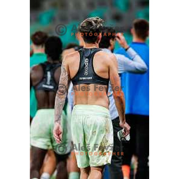 in action during Prva liga Telemach 2025/2026 football match between Olimpija and Celje in SRC Stozice, Ljubljana, Slovenia on August 3, 2025