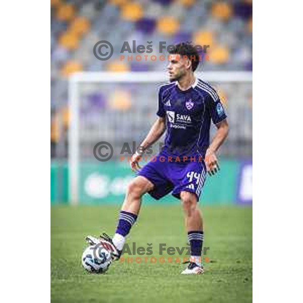 Omar Rekik in action during Prva liga Telemach 2025/26 football match between NK Maribor and NK Koper in Ljudski vrt, Maribor, Slovenia on August 3, 2025. Photo: Jure Banfi