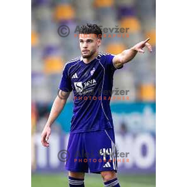 Omar Rekik in action during Prva liga Telemach 2025/26 football match between NK Maribor and NK Koper in Ljudski vrt, Maribor, Slovenia on August 3, 2025. Photo: Jure Banfi