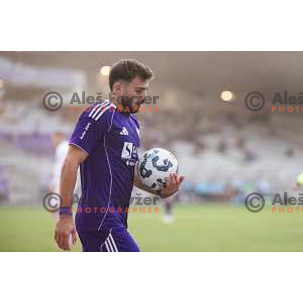 Cedomir Bumbic in action during Prva liga Telemach 2025/26 football match between NK Maribor and NK Koper in Ljudski vrt, Maribor, Slovenia on August 3, 2025. Photo: Jure Banfi