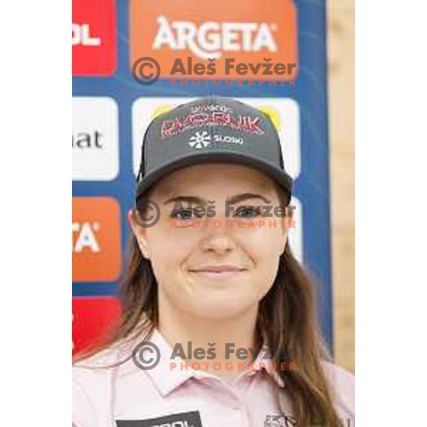 of Slovenia Women\'s Alpine Ski team during press conference in Ljubljana, Slovenia on August 8, 2025