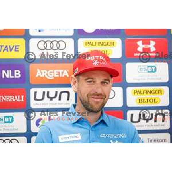 Ales Valenti, head coach of Slovenia Women\'s Alpine Ski team during press conference in Ljubljana, Slovenia on August 8, 2025