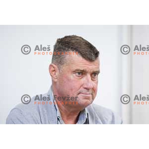 of Slovenia Women\'s Alpine Ski team during press conference in Ljubljana, Slovenia on August 8, 2025