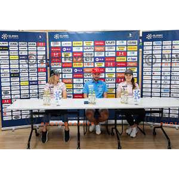 Ales Valenti, head coach of Slovenia Women\'s Alpine Ski team during press conference in Ljubljana, Slovenia on August 8, 2025